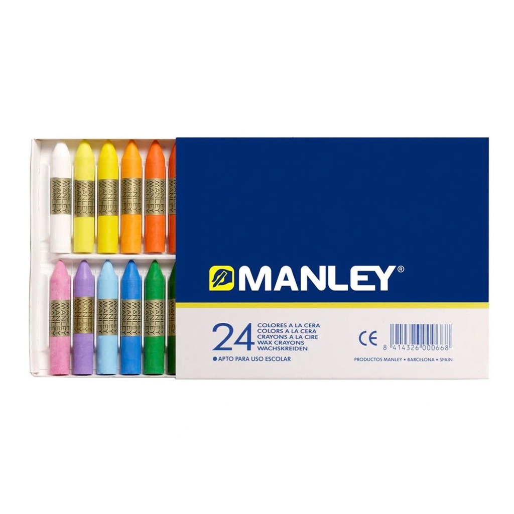 Ceras blandas Manley 24 colores surtidos para uso escolar y artístico