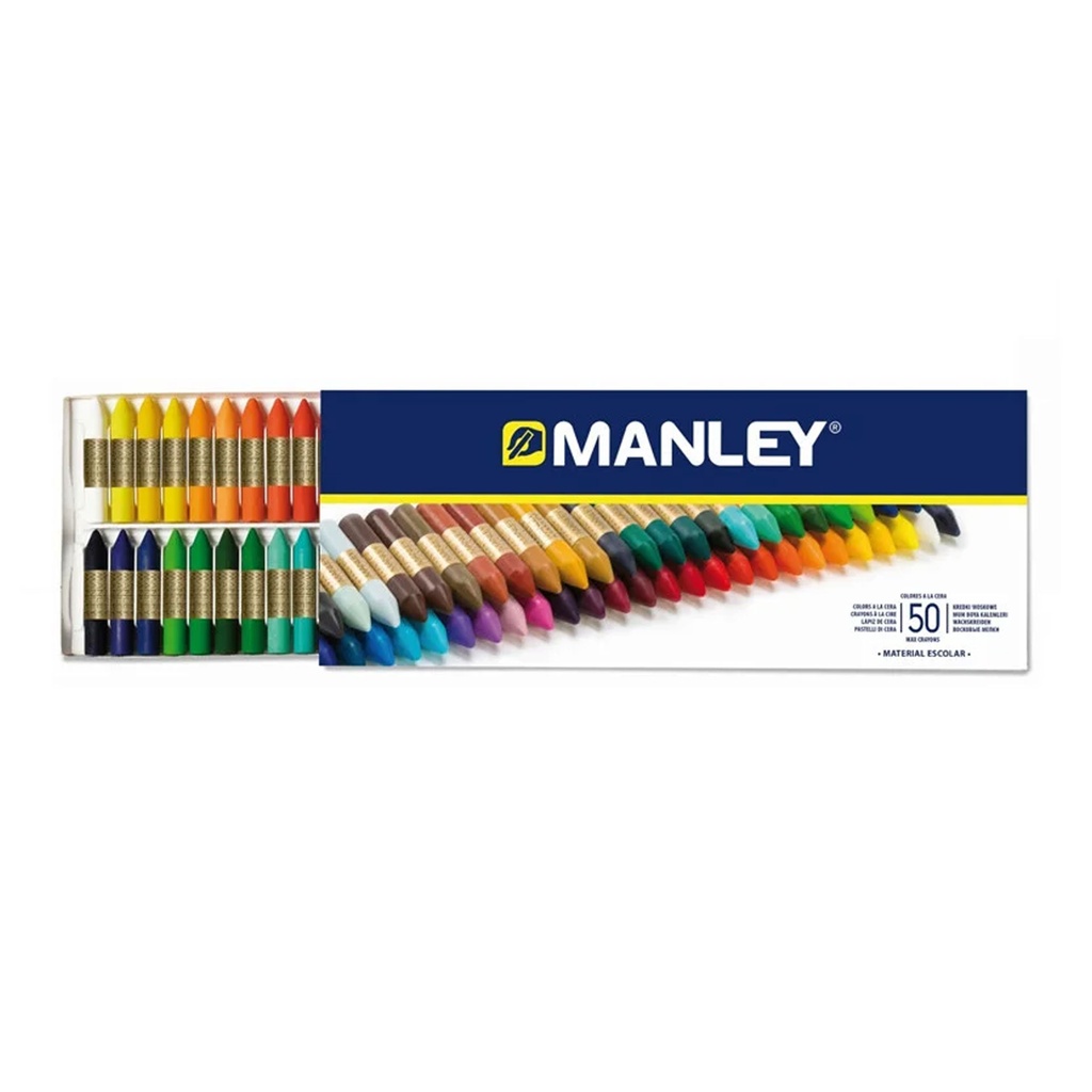 Ceras blandas Manley 50 colores surtidos para uso escolar y artístico