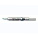 Rotulador Pentel Maxiflo MWL5S verde para pizarra blanca, con punta cónica fina y sistema de tinta líquida continua