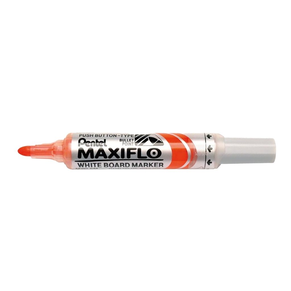 Rotulador para pizarra blanca Pentel Maxiflo MWL5M naranja punta media redonda de 3 mm con tinta líquida brillante
