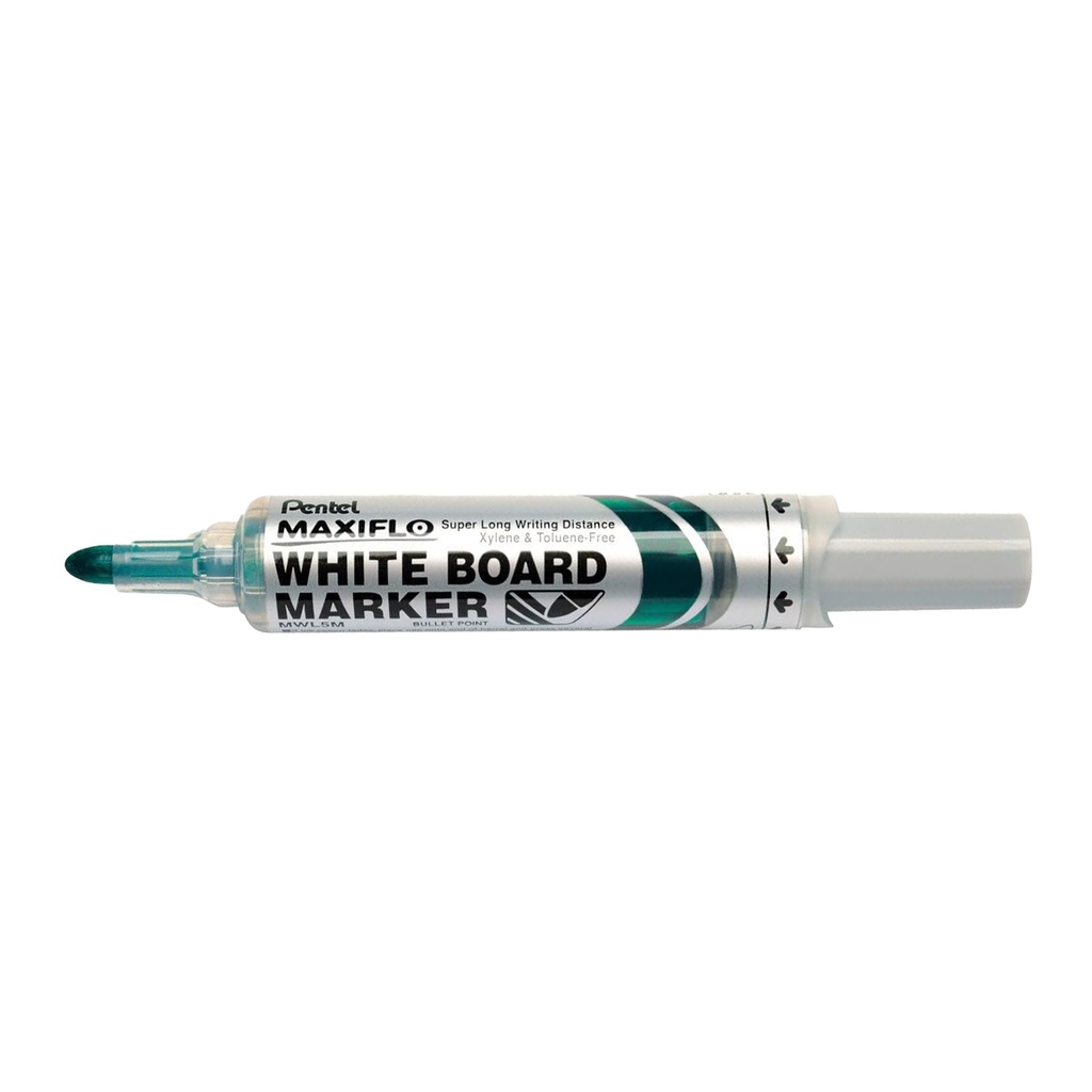 Rotulador para pizarra blanca Pentel Maxiflo MWL5M verde punta media redonda de 3 mm para codificación por color