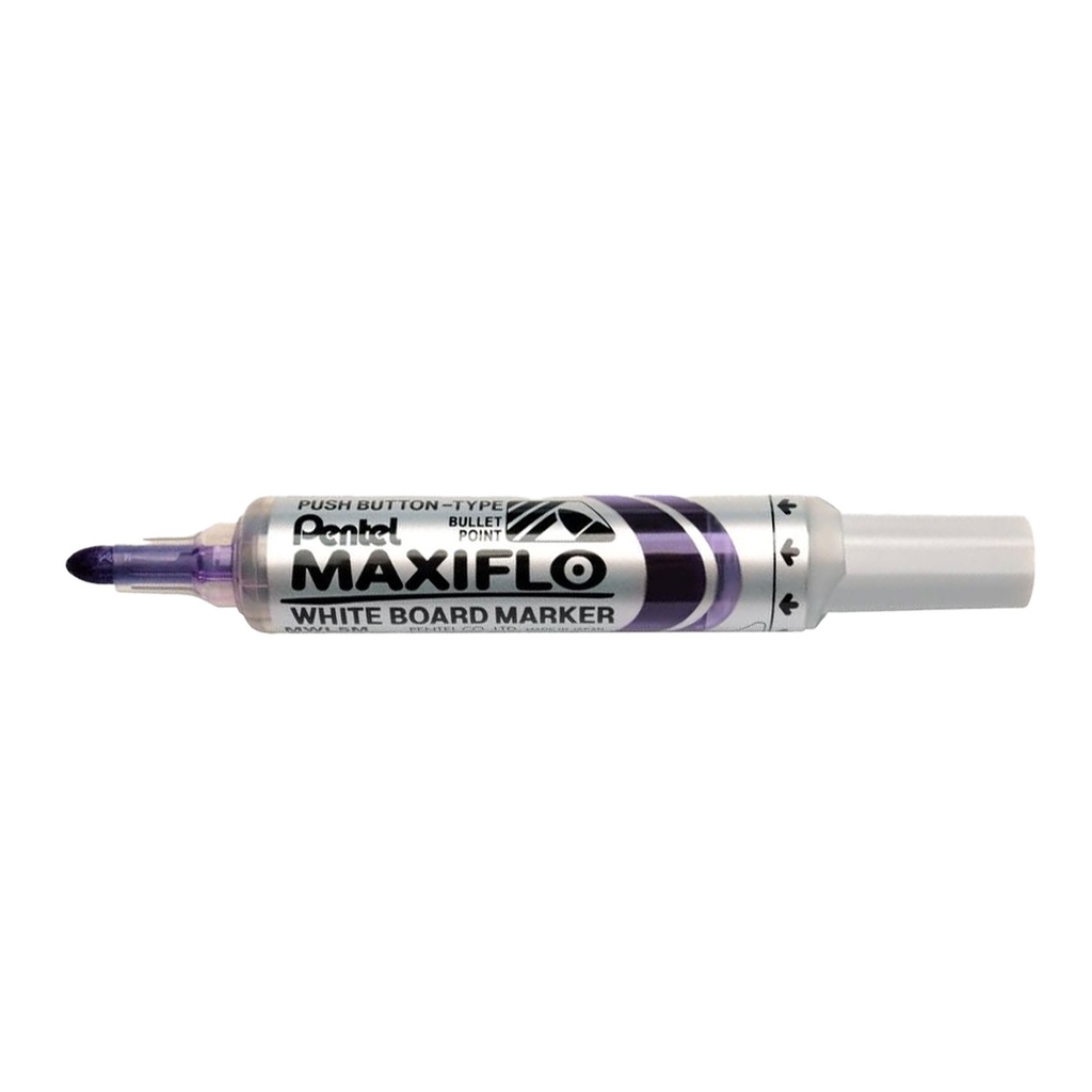 Rotulador para pizarra blanca Pentel Maxiflo MWL5M violeta punta media redonda de 3 mm con trazo intenso y elegante