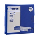 Caja de 1000 grapas galvanizadas Petrus Nº 10 para grapado de hasta 10 hojas