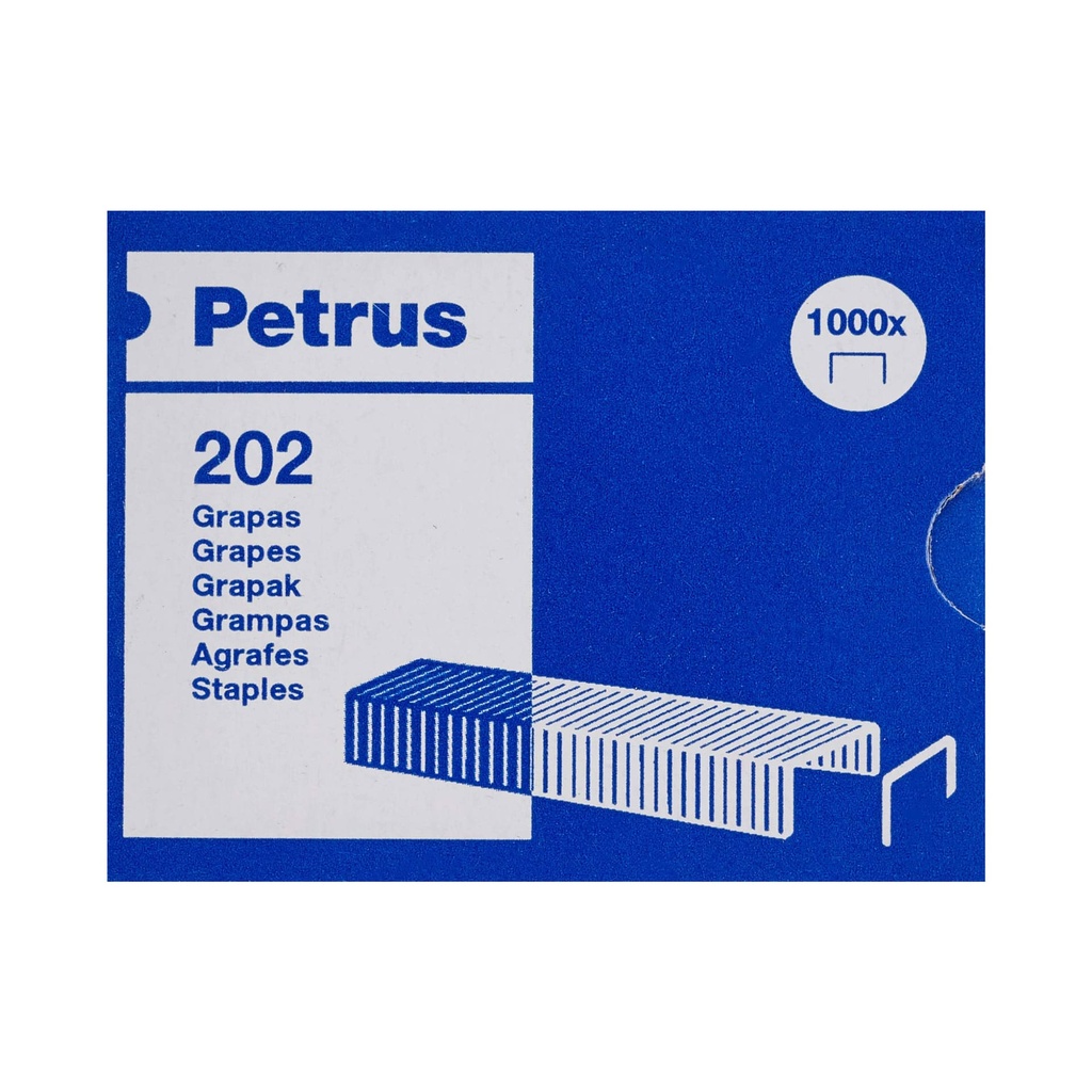 Grapas 202 galvanizadas Petrus (Cajita 1000 unidades)