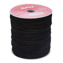 Bobina de goma elástica negra de 2 mm y 100 metros para manualidades escolares y mascarillas