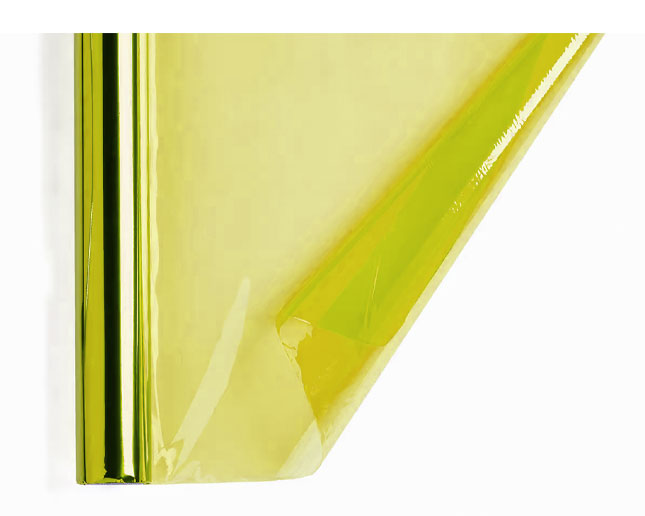 25 hojas de 50 x 65 cm de papel celofán amarillo troqueladoen rollo de 0,50 x 16,25 m