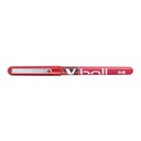 Caja original del bolígrafo Pilot V-Ball 0,5 rojo modelo BLN-VBG5 con diseño en rojo y azul