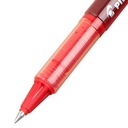 Bolígrafo Pilot V-Ball 0,5 rojo cerrado con clip metálico y diseño profesional para escritura fina