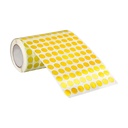 Rollo de gomets adhesivos adhesivos circulares 10,5 mm amarillos en rollo Liderpapel