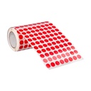 Rollo de gomets adhesivos adhesivos circulares 10,5 mm rojos en rollo Liderpapel