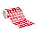 Rollo de gomets adhesivos adhesivos circulares 15 mm rojos en rollo Liderpapel