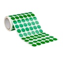 Rollo de gomets adhesivos adhesivos circulares 15 mm verdes en rollo Liderpapel