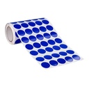 Rollo de gomets adhesivos adhesivos circulares 20 mm azules en rollo Liderpapel