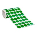 Rollo de gomets adhesivos adhesivos circulares 20 mm verdes en rollo Liderpapel