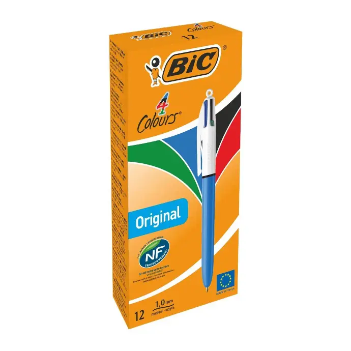 Bolígrafo BIC 4 Colores original escritura multicolor caja