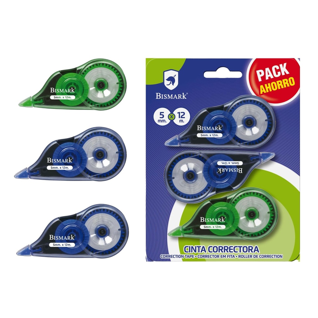 Corrector roller 5 mm x 12 m Bismark (Pack 3 unidades)