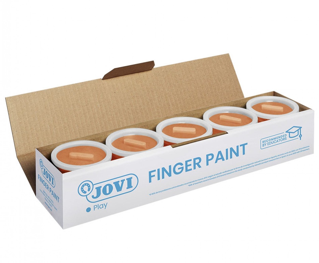 Pintura de dedos Jovi 125 ml marrón uso infantil y escolar