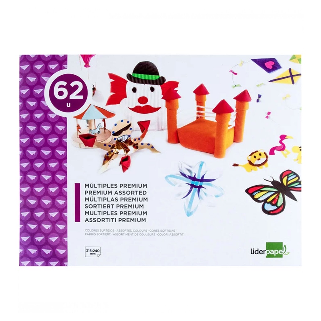 Bloc de trabajos manuales múltiples Premium 315 x 240 mm (62 hojas)