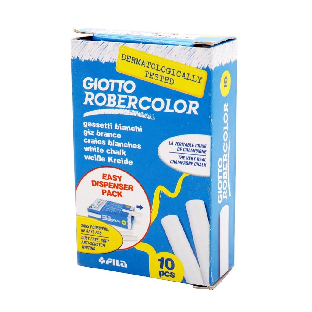 Nueva caja de 10 tizas blancas Giotto Robercolor de Fila