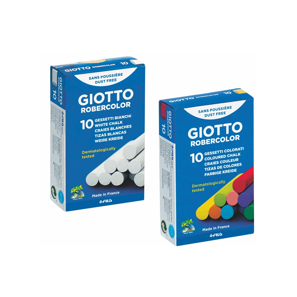 Cajas de 10 tizas Robercolor blancas y de colores