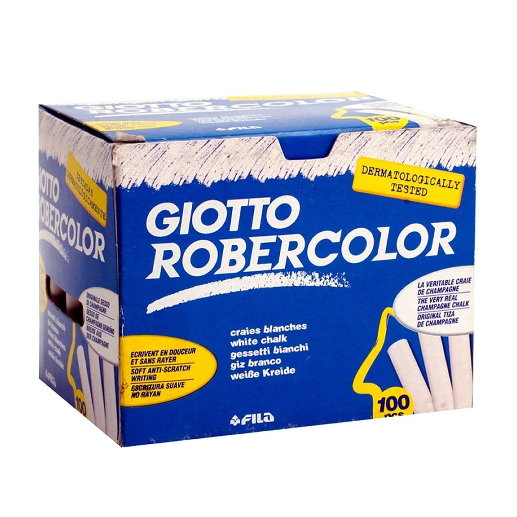 Nueva caja de 100 tizas blancas Giotto Robercolor de Fila