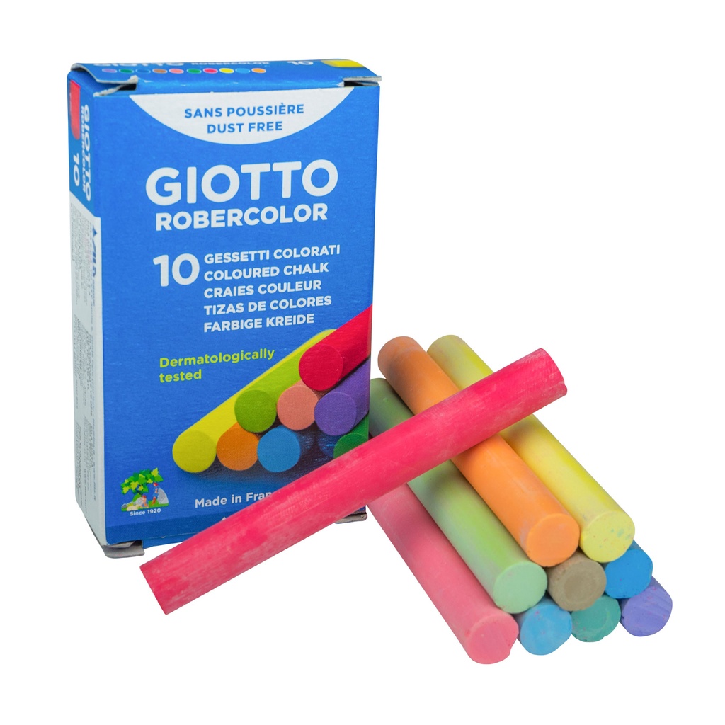 Caja con 10 tizas de colores