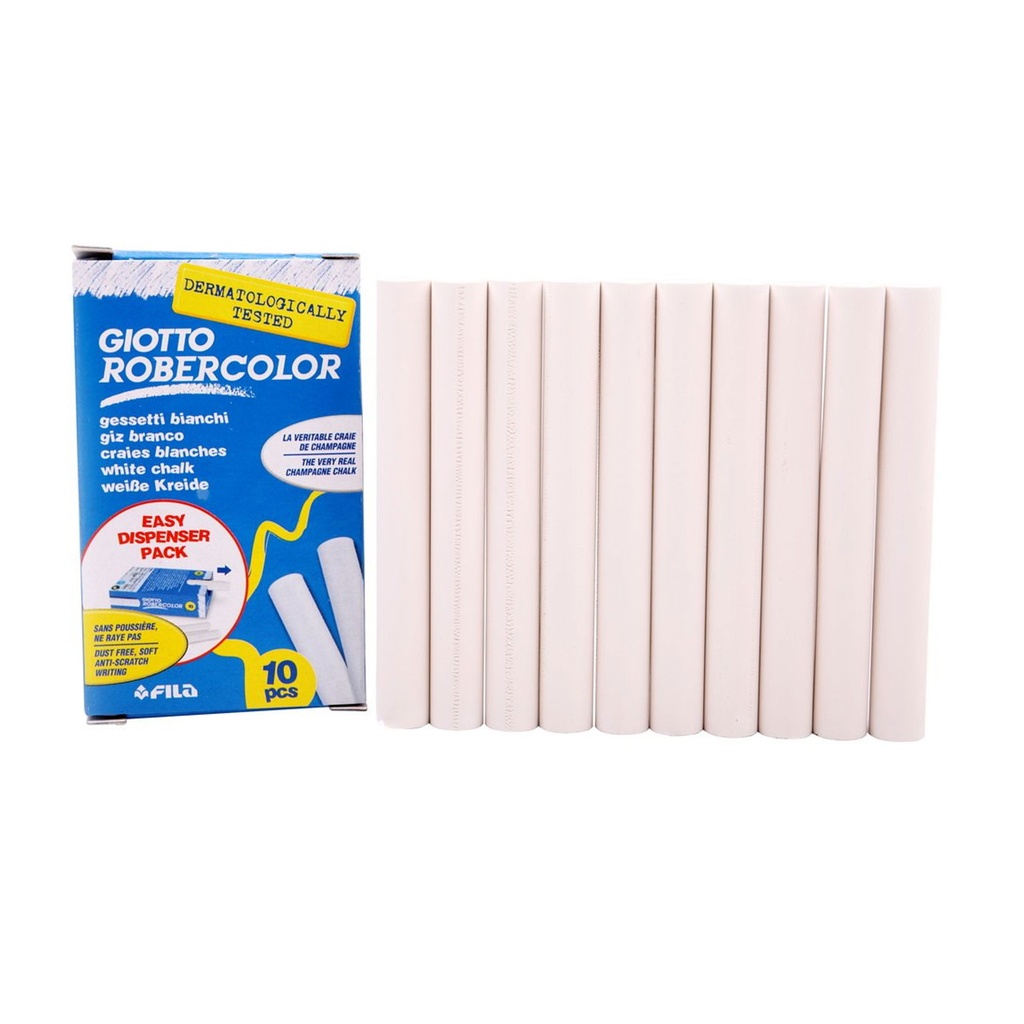 Nueva caja de 10 tizas blancas Giotto Robercolor de Fila