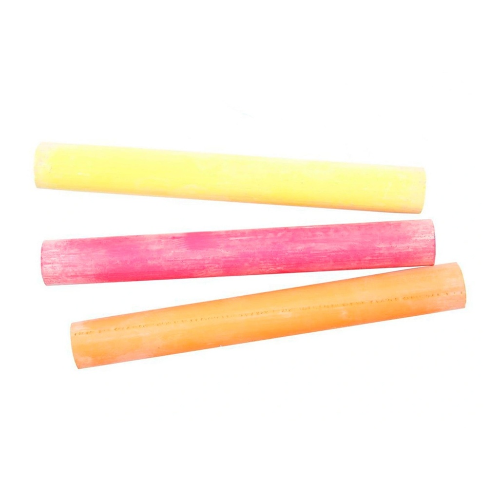 Tiza amarilla, roja y naranja