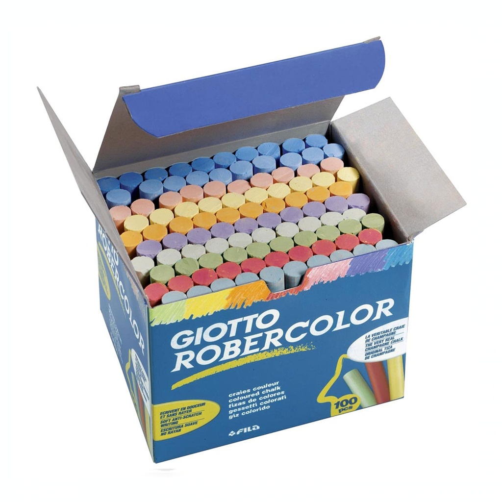 Caja con 100 tizas de colores