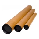 Tubo portaplanos de cartón 460 mm x 40 mm con tapa marrón para planos o pósters