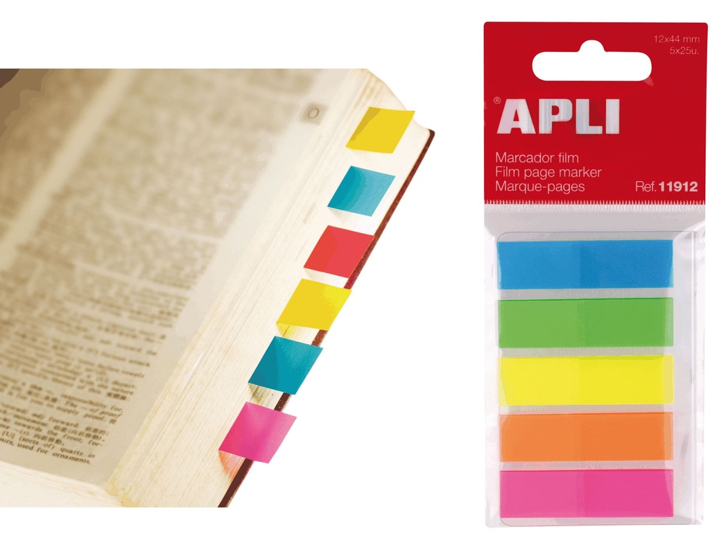 Señalizadores de página en 5 colores Apli