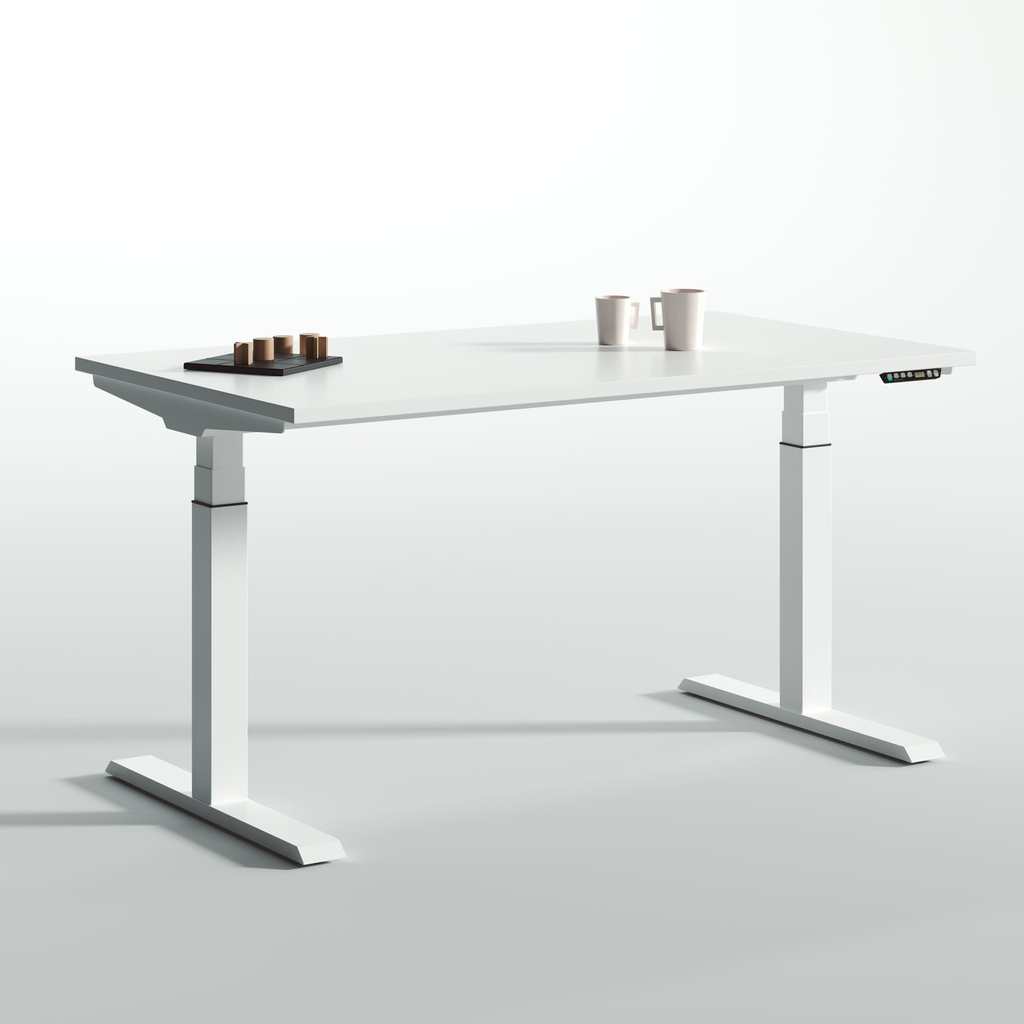 Mesa Mobility de Actiu con tablero recto y estructura elevable en tres tramos