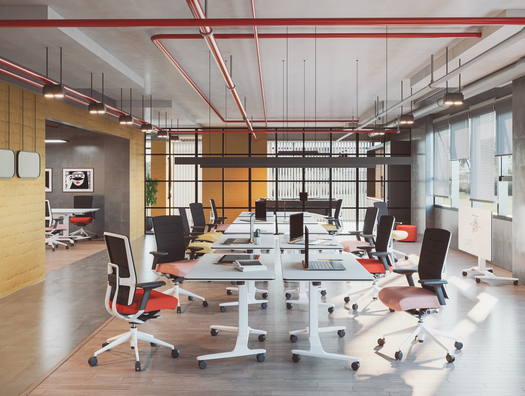 Mesa elevable, abatible y móvil con ruedas Talent de Actiu