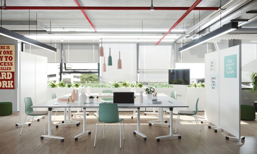 Mesa abatible y móvil con ruedas Talent de Actiu de 69 cm de fondo