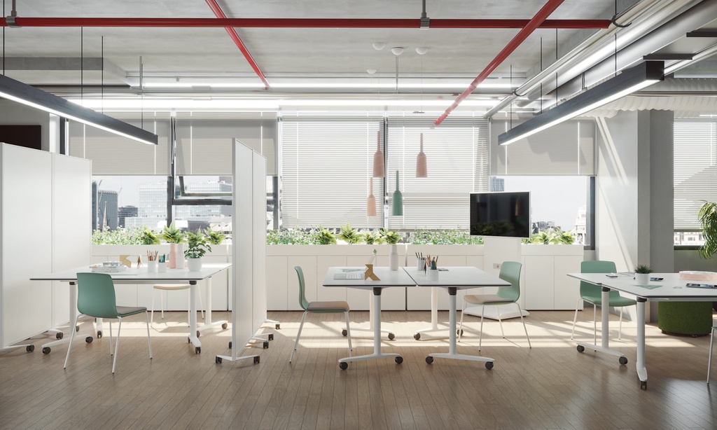 Mesa abatible y móvil con ruedas Talent de Actiu de 80 cm de fondo