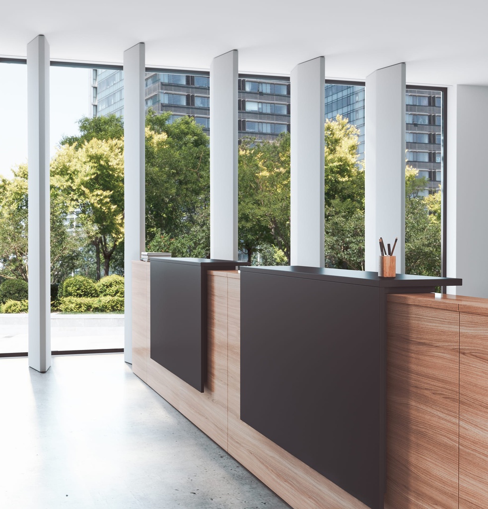 Mostrador Ofimat Plus en negro y roble