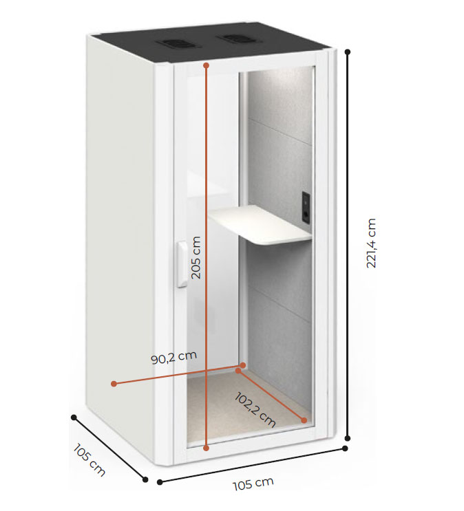 Medidas de cabina acústica Qyos 100