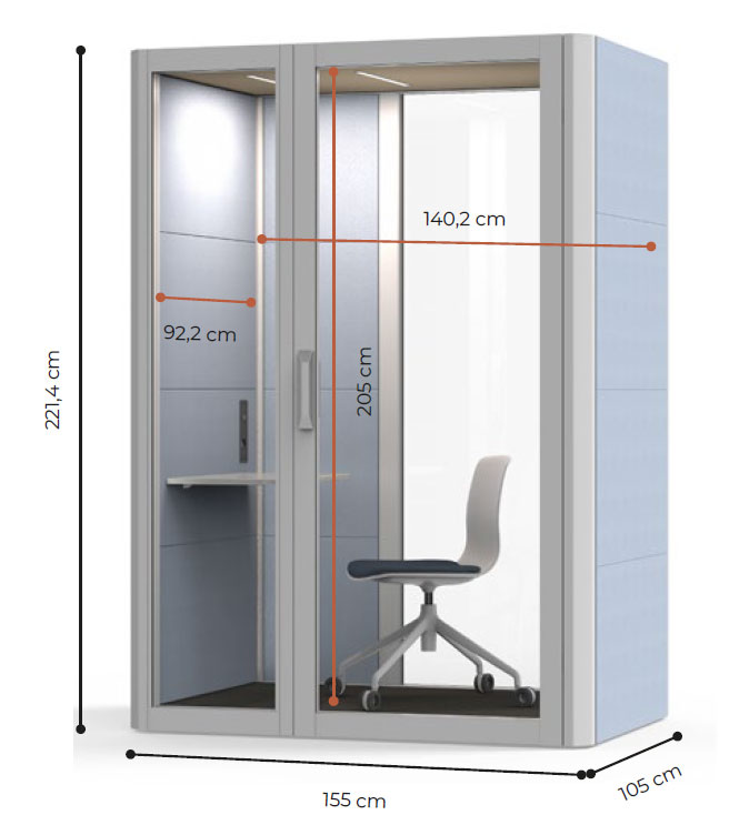 Medidas de cabina acústica Qyos 150
