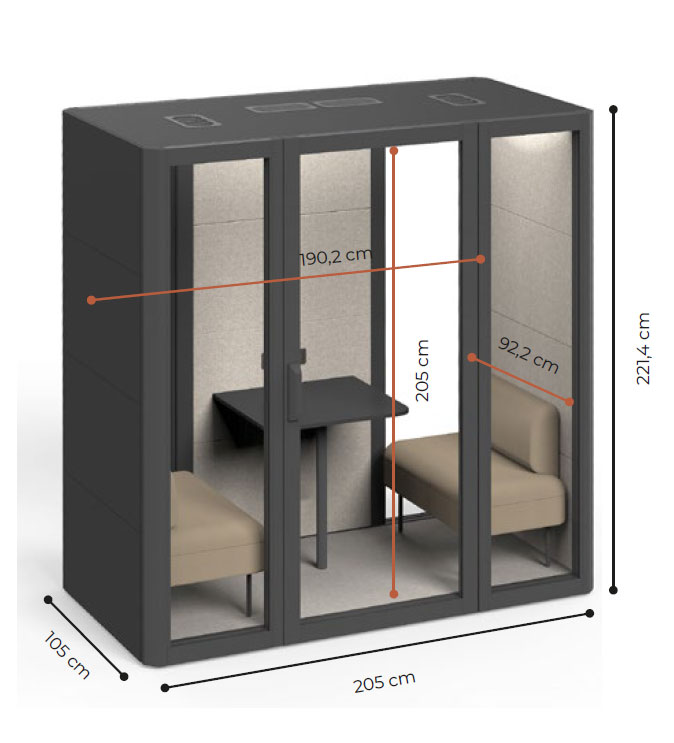 Medidas de cabina acústica Qyos 200