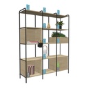 Estantería modular Tubbe de cinco estantes en altura y cuatro pórticos de ancho