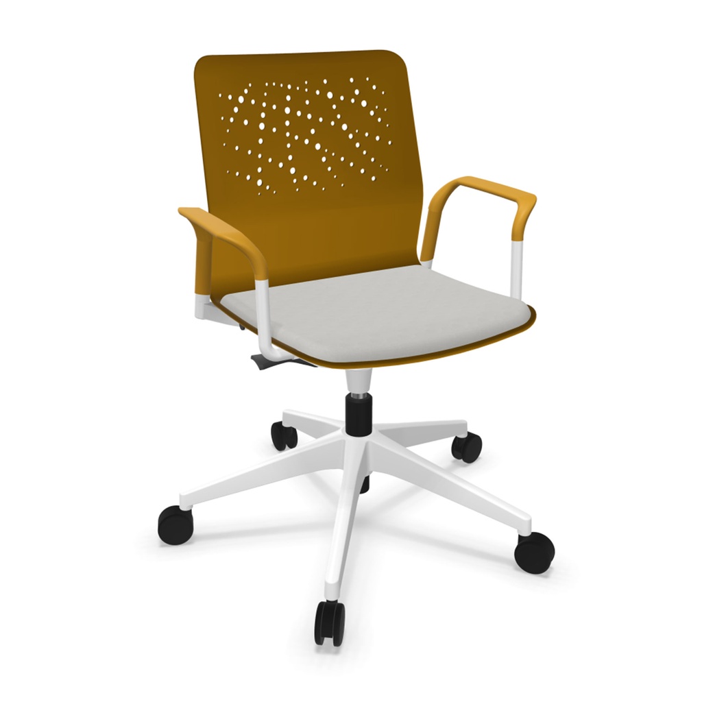 Silla Urban Block 10 con base de 5 ruedas y asiento tapizado