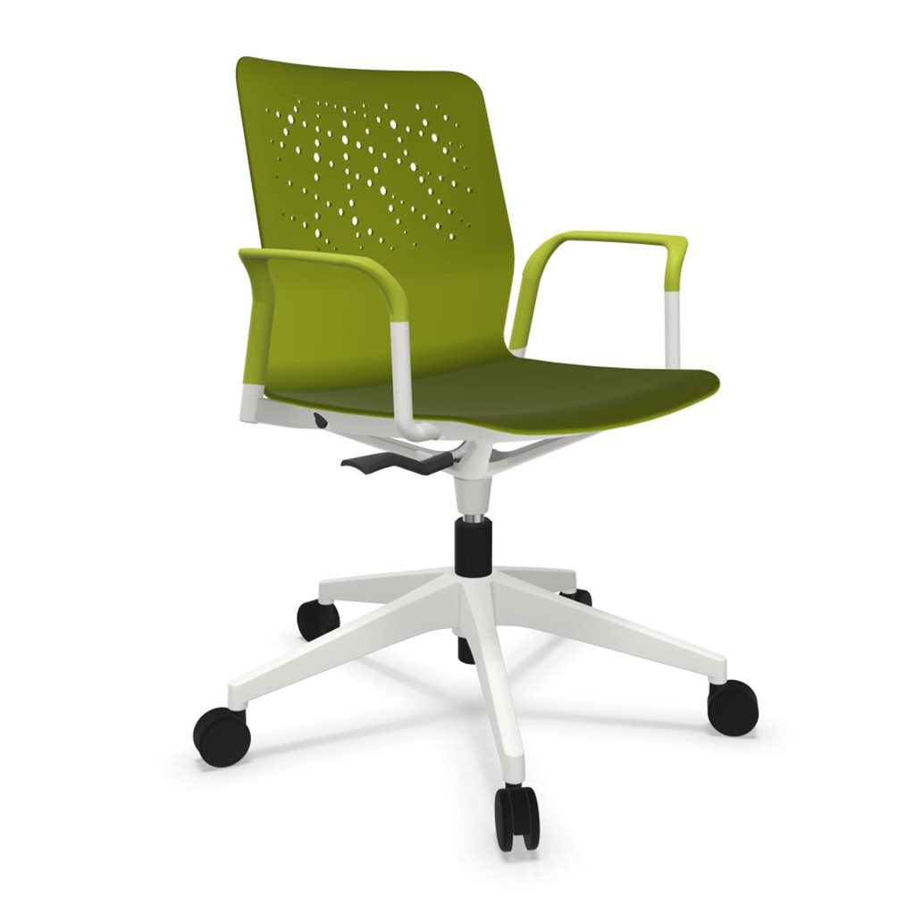 Silla Urban Block 10 con base de 5 ruedas y carcasa de plástico