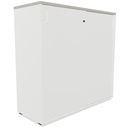 Armarios de puerta corredera en blanco con tapa gris coco