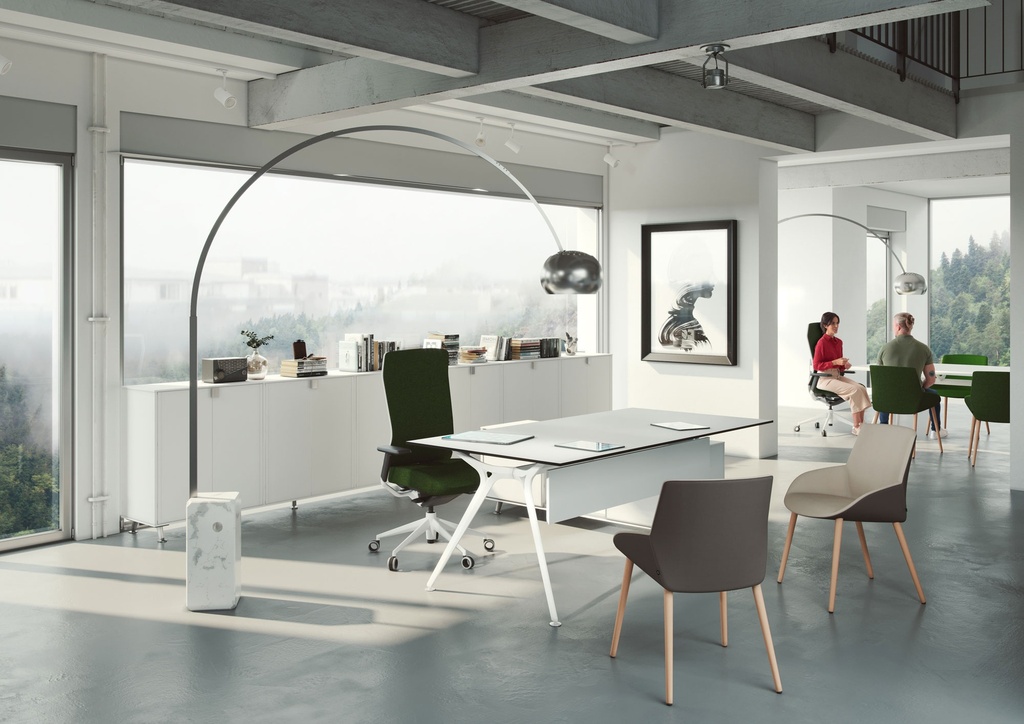 Armarios de diseño Arkitek con puertas batientes en espacio de trabajo moderno