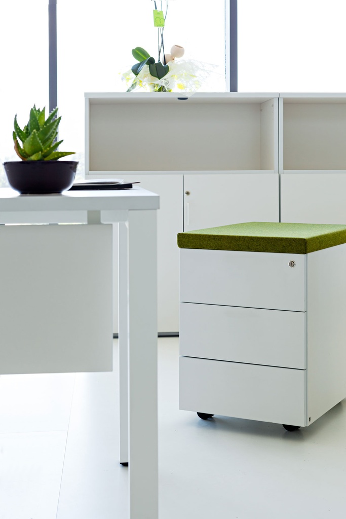 Cajonera móvil metálica Actiu con cojín, 1 cajón personal y 1 de archivo JX633 personalizado