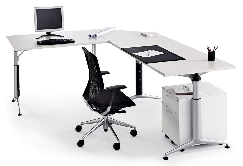 Cajonera móvil de melamina Actiu 1 cajón de archivo y 1 personal J840 con mesa Trama