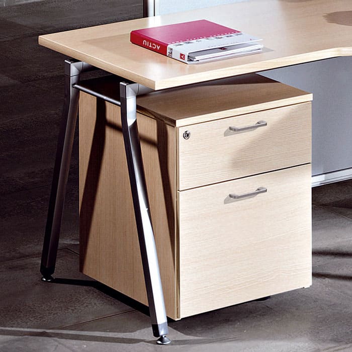 Cajonera móvil de melamina Actiu 1 cajón de archivo y 1 personal J840 carpetas colgantes