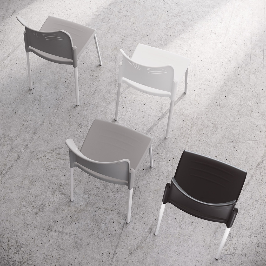 Silla Spacio de Actiu en tonos neutros: gris, blanco y negro