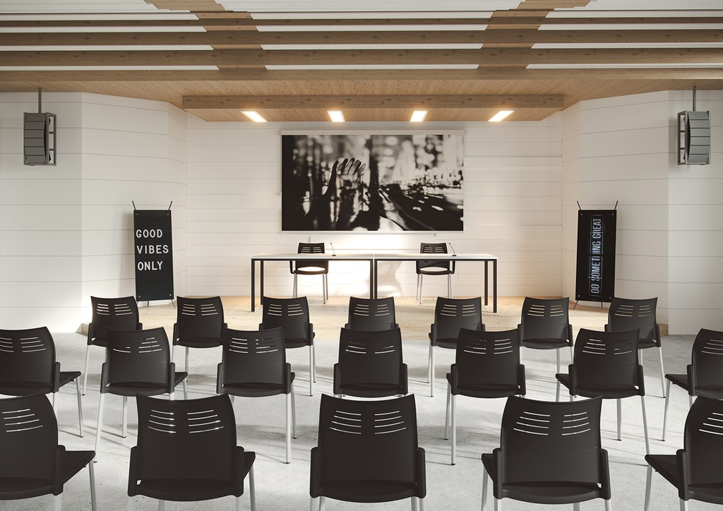 Sillas Spacio de Actiu negras en sala de reuniones