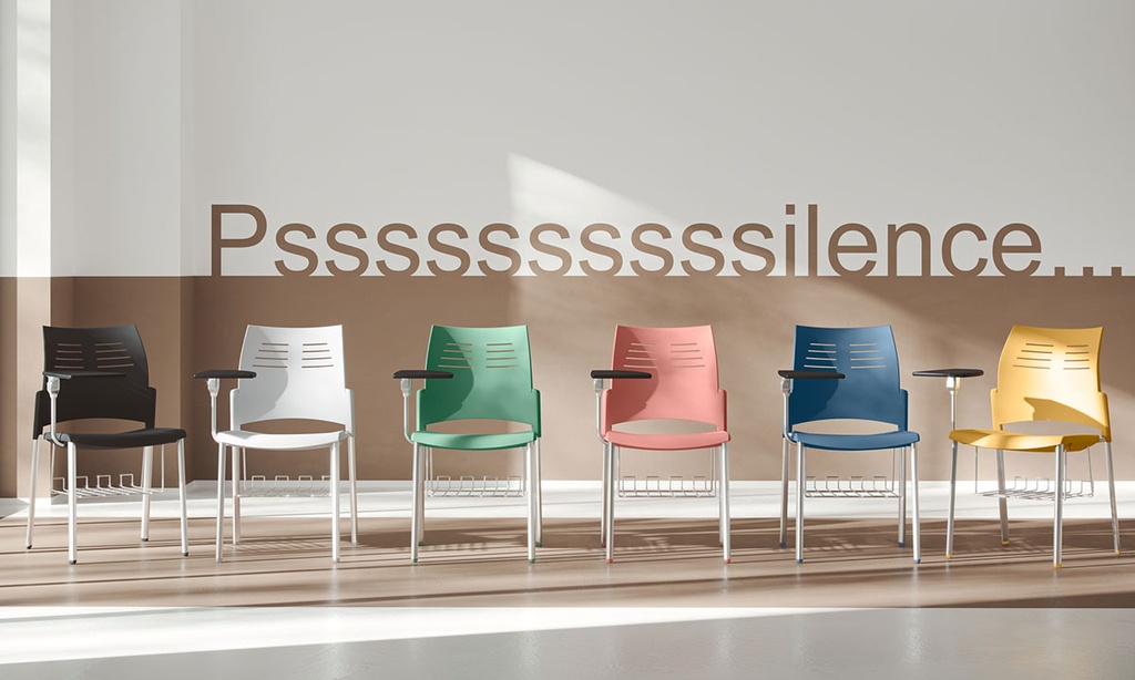 Gama de colores de carcasa para sillas confidente Spacio con pala de escritura